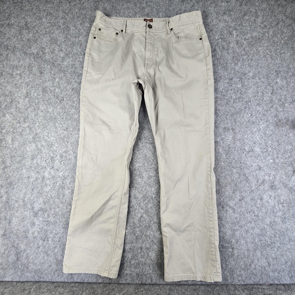 Red Ale Pants Mens 36x32 Gray Straight Stretch 5 Pocket Casual Cotton Denim